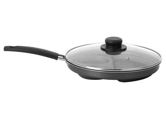 Frigideira Antiaderente Multiflon de Alumínio com Tampa Breakfast Cinza 26cm