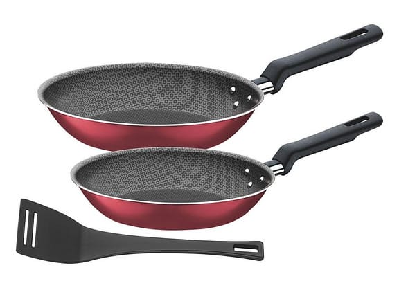 Conjunto de Frigideiras Antiaderente Tramontina 3 Peças Vermelho Bergamo 20399/781