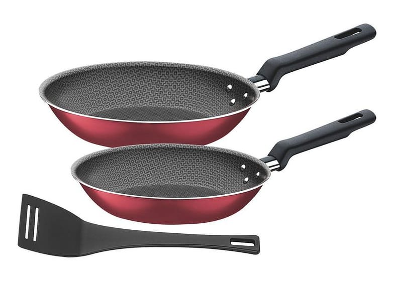 Conjunto de Frigideiras Antiaderente Tramontina 3 Peças Vermelho Bergamo 20399/781