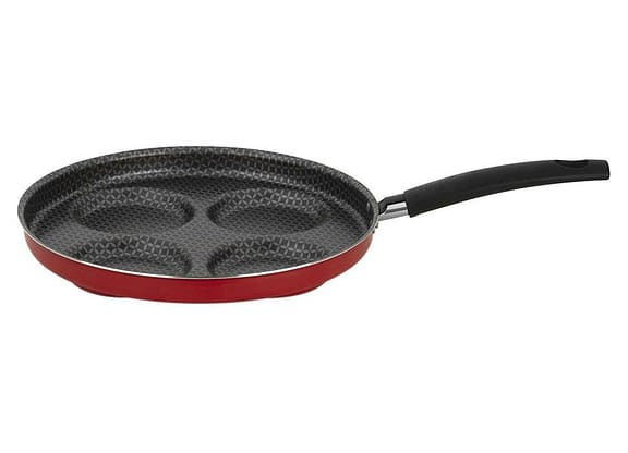 Frigideira 4 Ovos Antiaderente Multiflon de Alumínio Gourmet Vermelha 26cm
