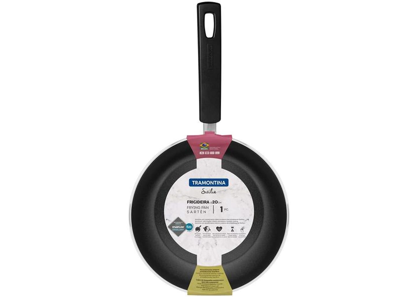 Frigideira Antiaderente Tramontina de Alumínio Sicília Vermelha 20cm