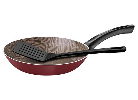 Frigideira Antiaderente Tramontina de Alumínio Paris Vermelha 18cm com Espátula