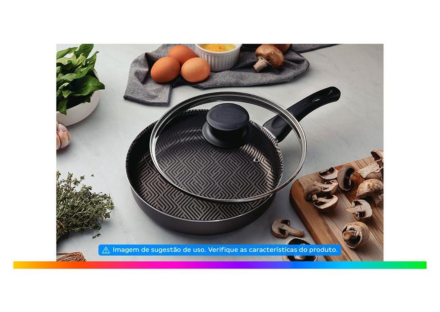 Frigideira Antiaderente Tramontina de Alumínio Paris Chumbo 24cm