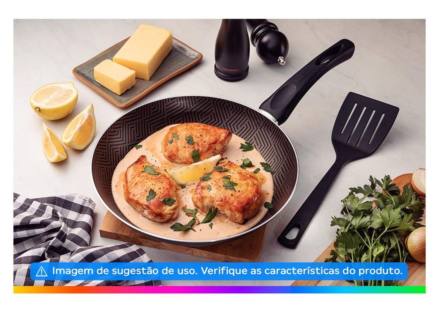 Frigideira Antiaderente Tramontina de Alumínio Paris Chumbo 26cm com Espátula
