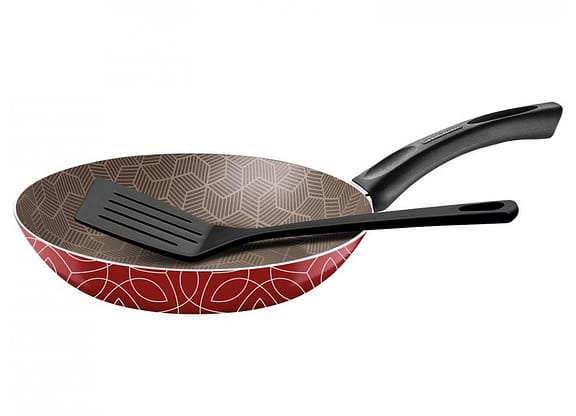 Frigideira Antiaderente Tramontina de Alumínio Paris Vermelha 20cm com Espátula