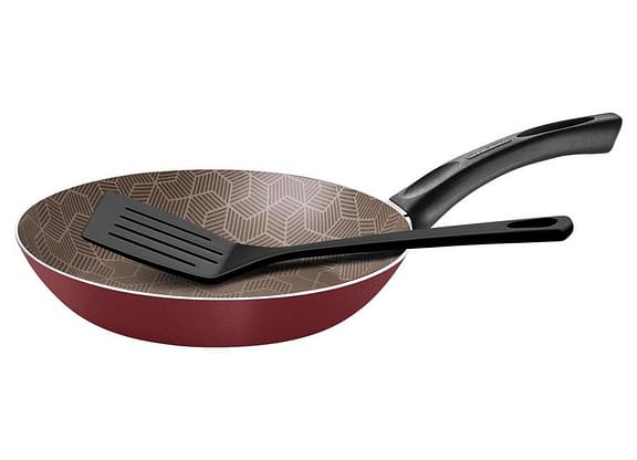 Frigideira Antiaderente Tramontina de Alumínio Paris Vermelha 20cm com Espátula