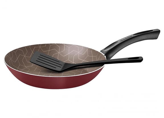 Frigideira Antiaderente Tramontina de Alumínio Paris Vermelha 24cm com Espátula