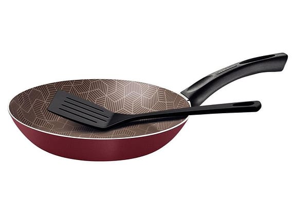 Frigideira Antiaderente Tramontina de Alumínio Paris Vermelha 22cm com Espátula