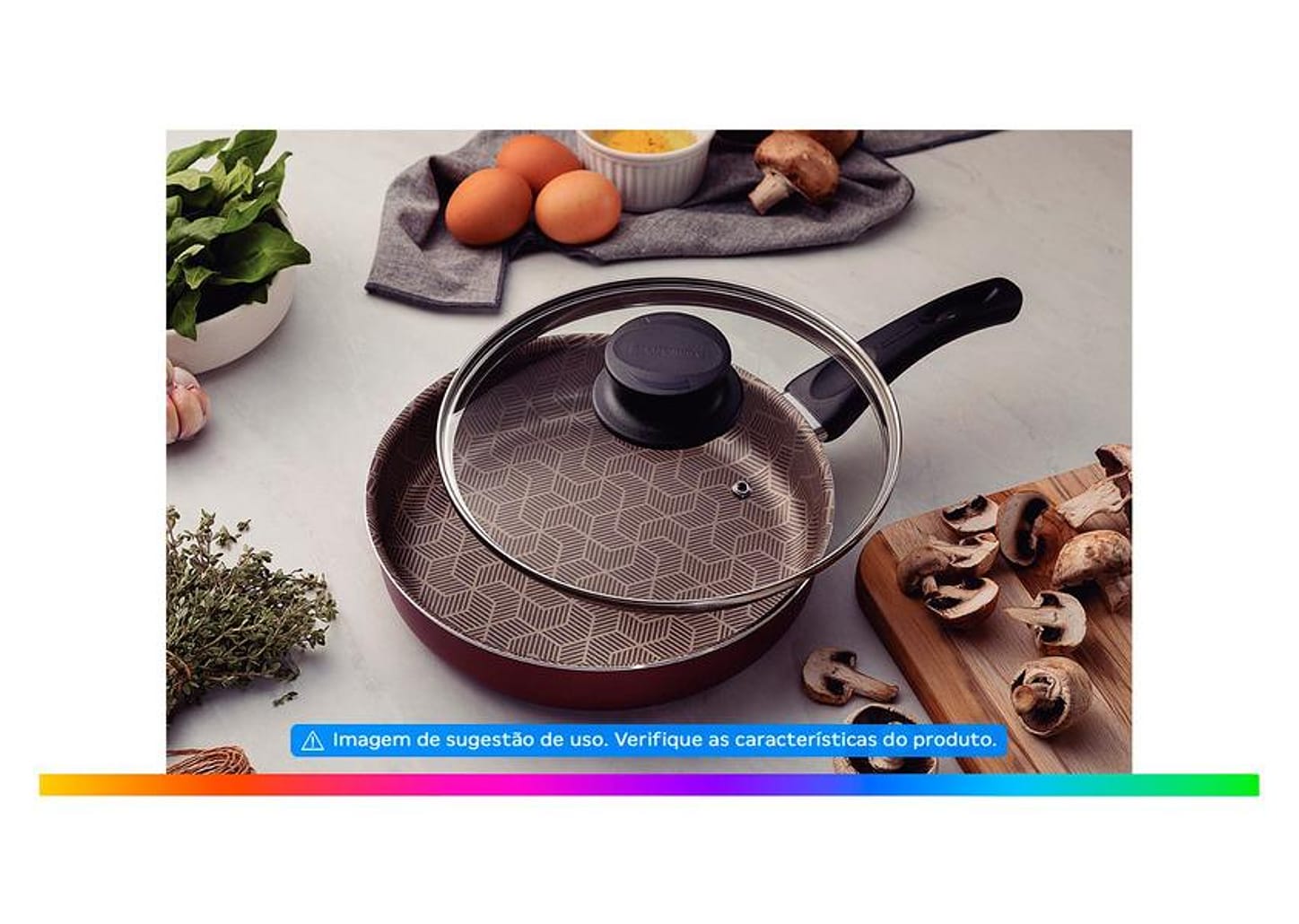 Frigideira Antiaderente Tramontina de Alumínio Paris Vermelha 22cm