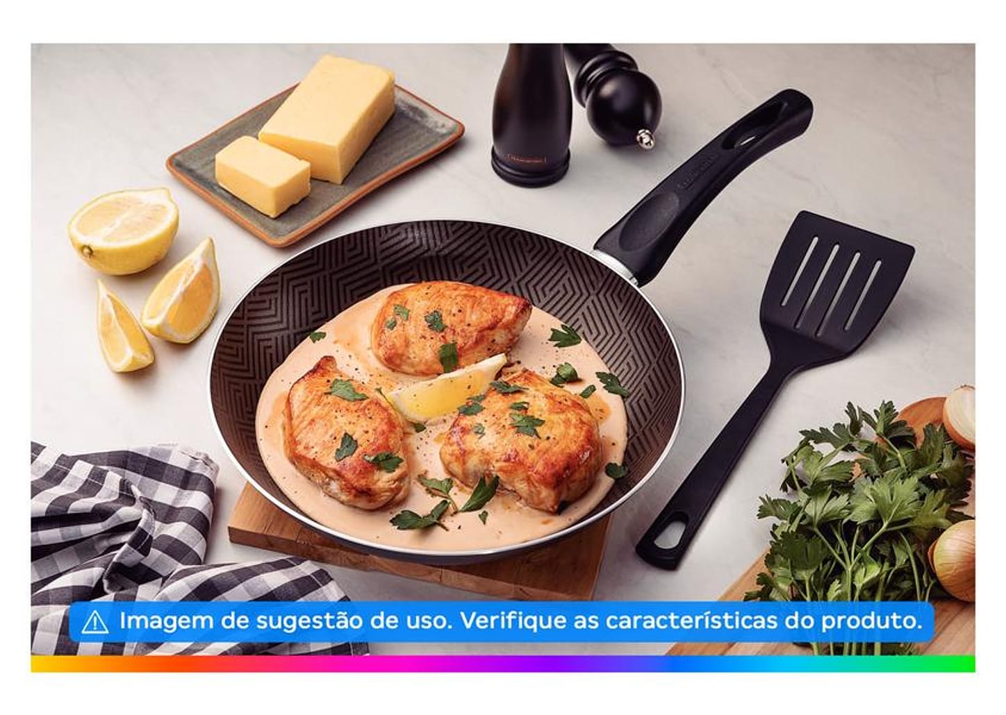Frigideira Antiaderente Tramontina de Alumínio Paris Chumbo 28cm com Espátula