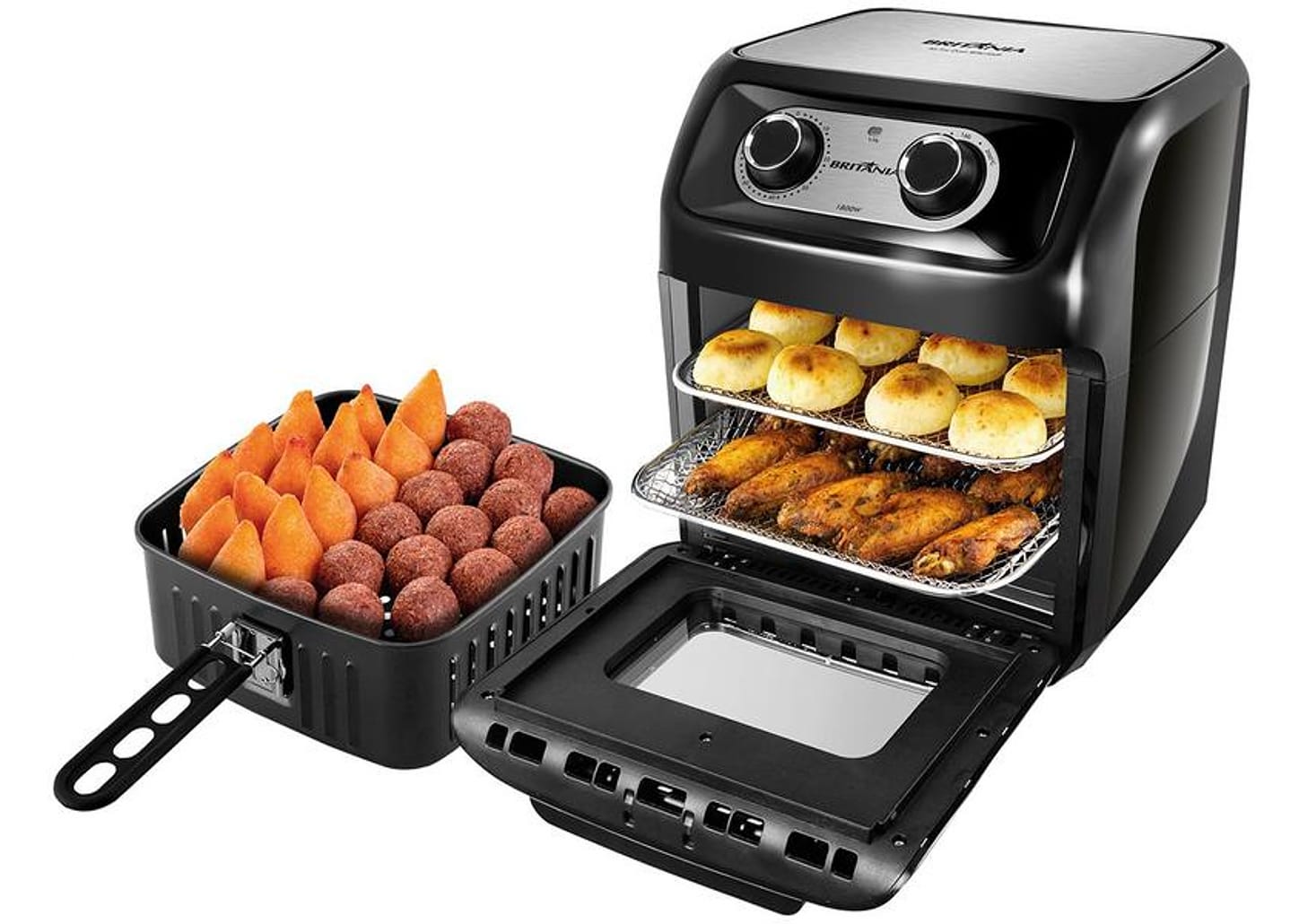 Fritadeira Elétrica sem Óleo/Air Fryer Britânia - Oven BFR2300P Preta 3,5L