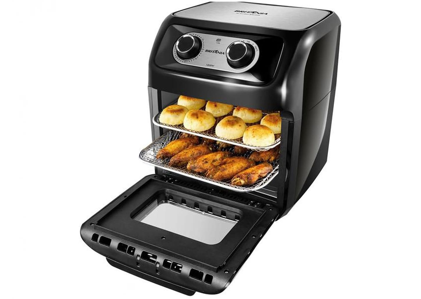 Fritadeira Elétrica sem Óleo/Air Fryer Britânia - Oven BFR2300P Preta 3,5L