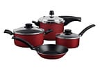 Jogo de Panelas Tramontina Antiaderente de Alumínio Vermelho 4 Peças Turim