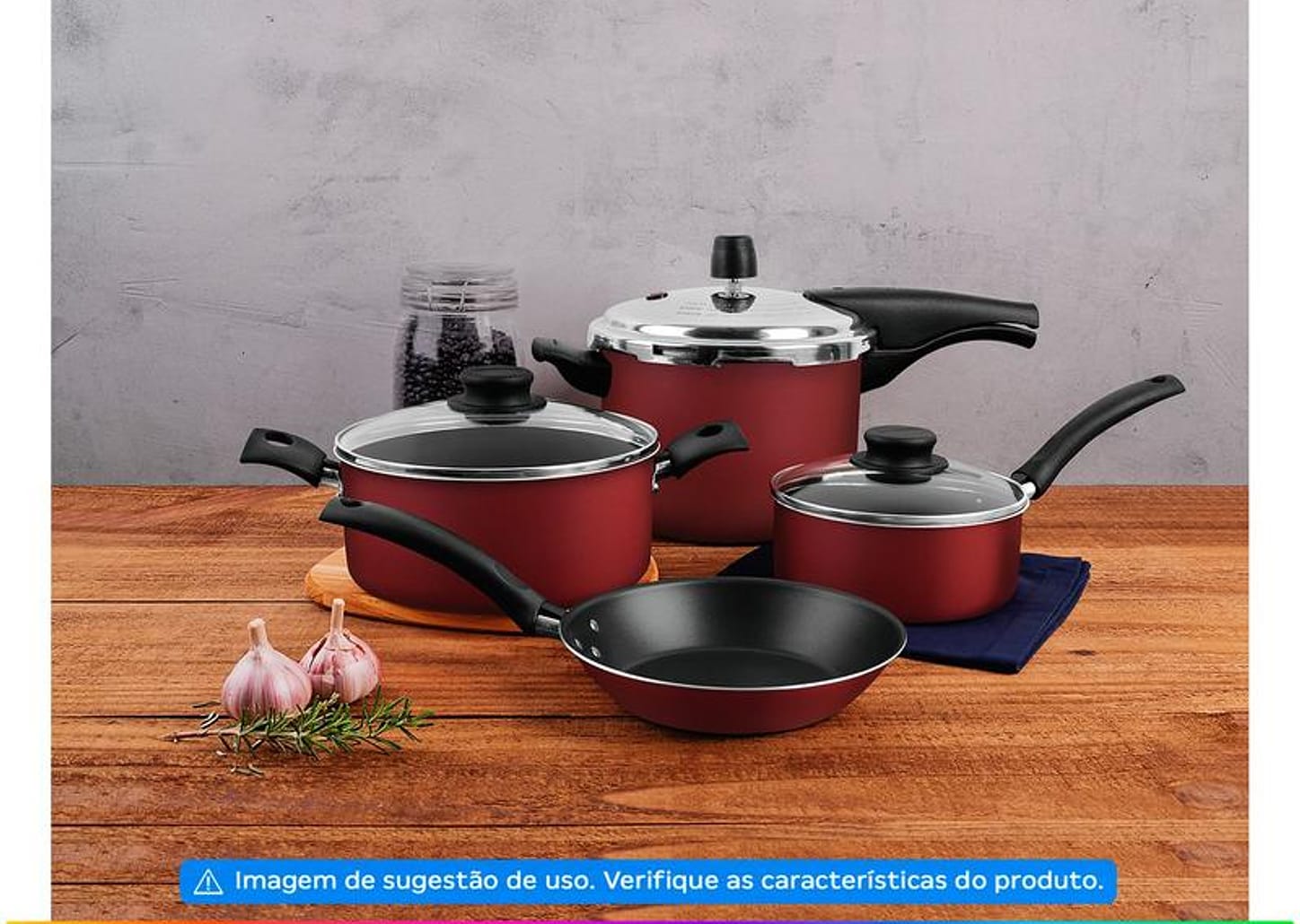 Jogo de Panelas Tramontina Antiaderente de Alumínio Vermelho 4 Peças Turim