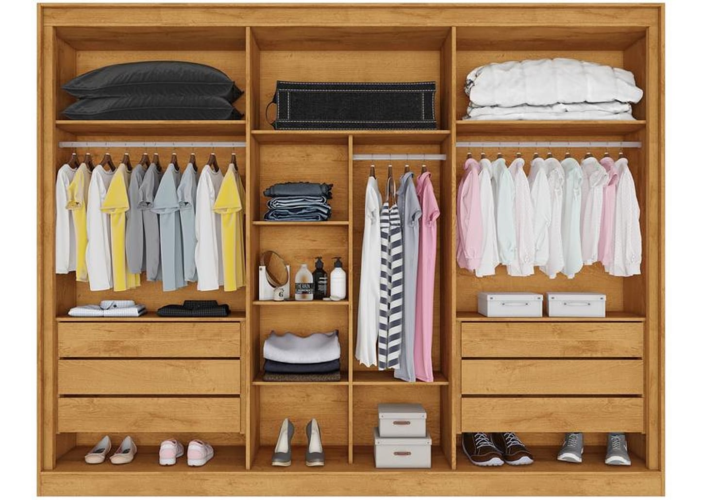 Guarda-roupa Casal 6 Portas 6 Gavetas - Made Marcs Apollo