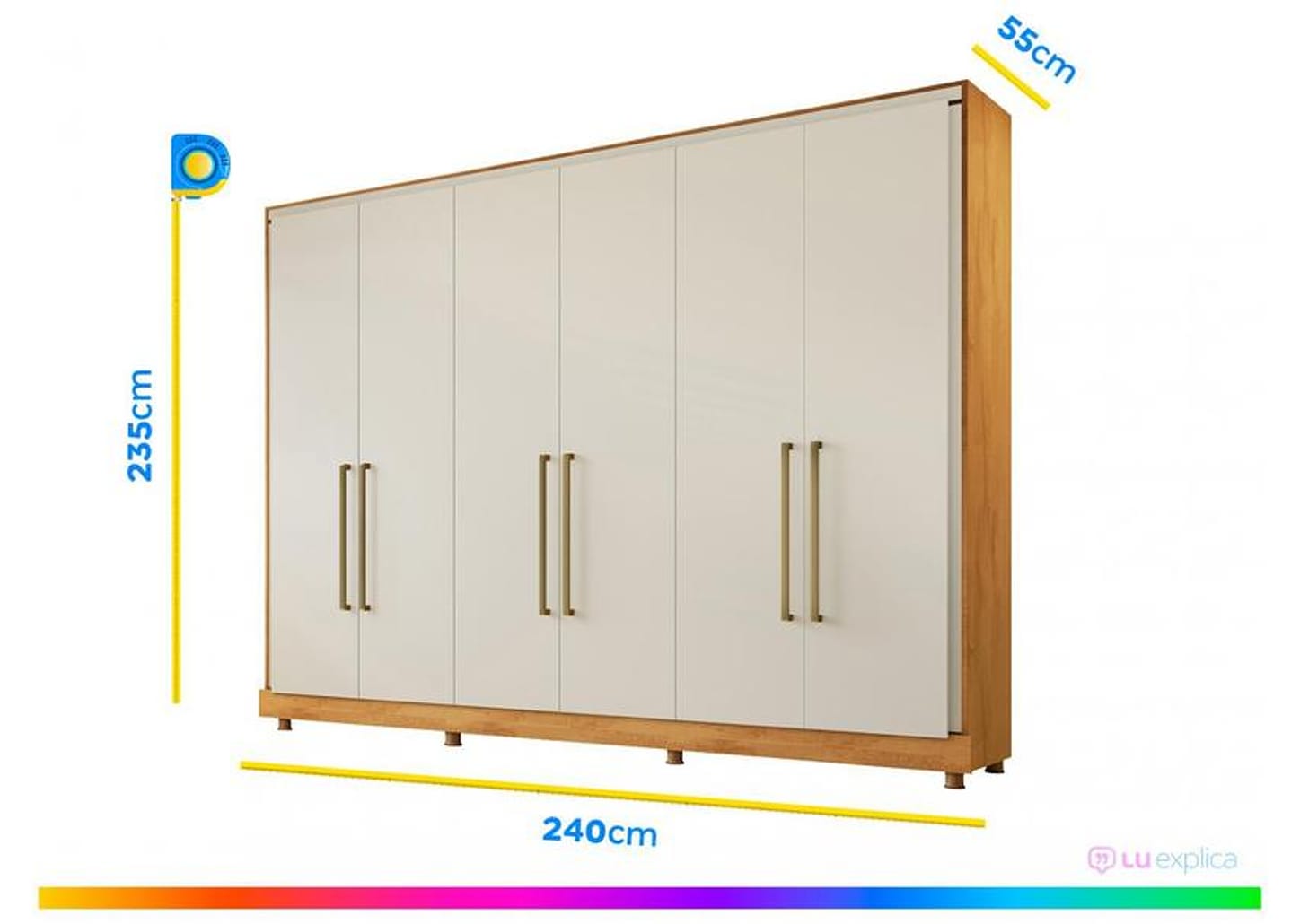 Guarda-roupa Casal 6 Portas 6 Gavetas - Made Marcs Apollo