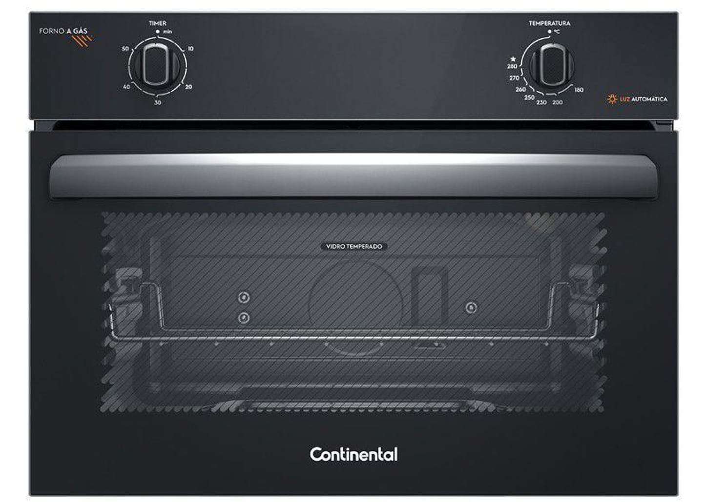 Forno a Gás de Embutir Continental 50L Preto - OC4GM