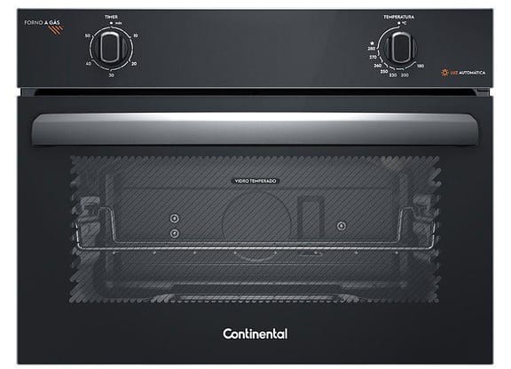 Forno a Gás de Embutir Continental 50L Preto - OC4GM