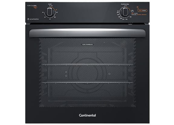 Forno a Gás de Embutir Continental 80L - Preto OC8GM