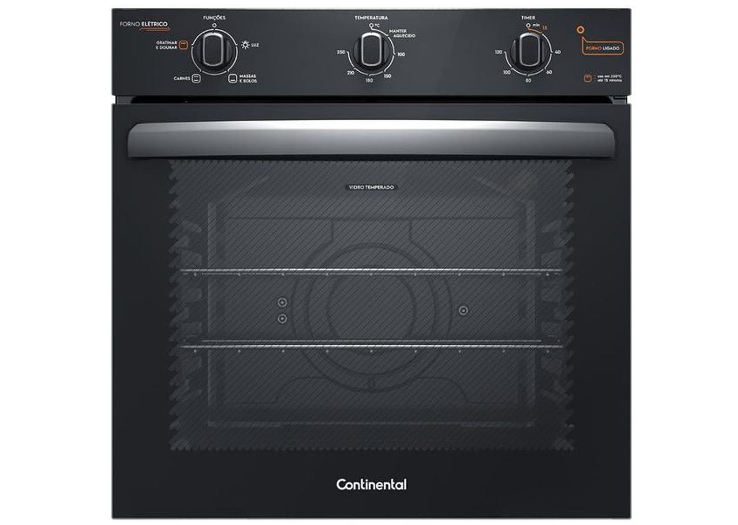 Forno Elétrico de Embutir Continental 80L - Preto OC8EM