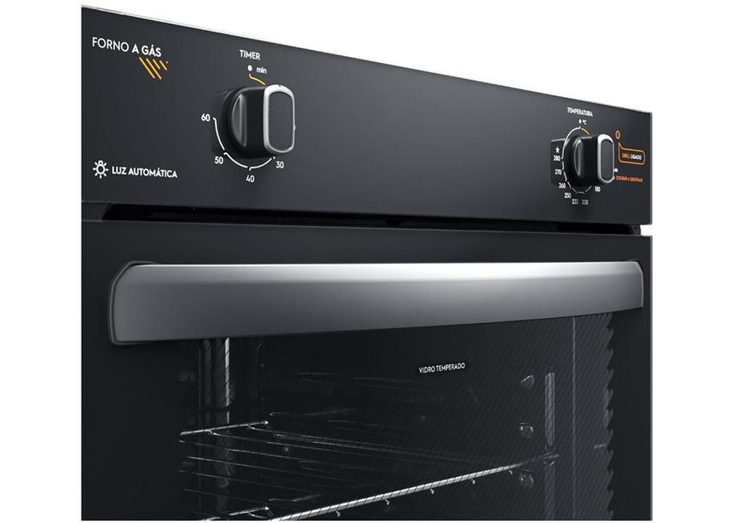 Forno a Gás de Embutir Continental 80L - Preto OC8GM