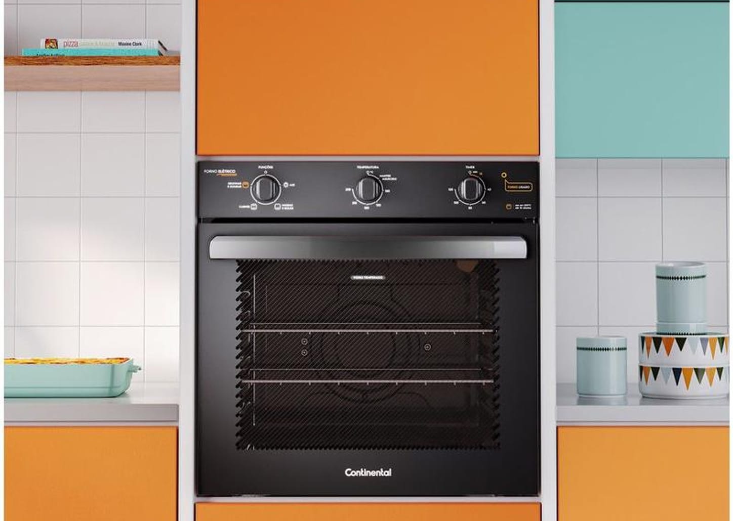 Forno Elétrico de Embutir Continental 80L - Preto OC8EM