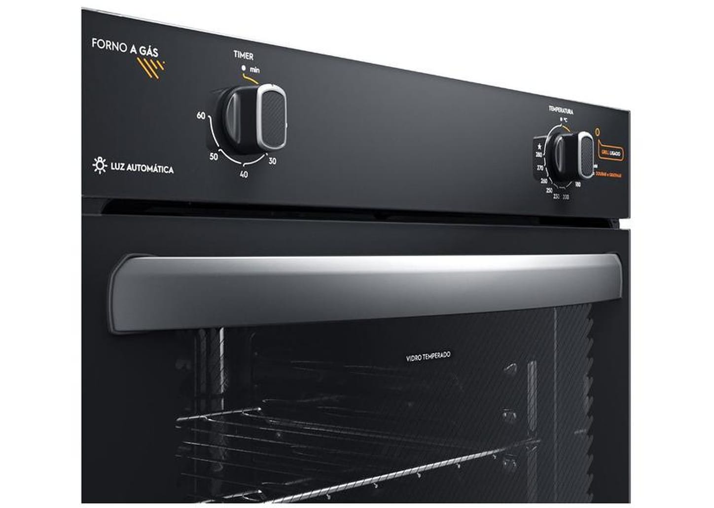Forno a Gás de Embutir Continental 80L - Preto OC8GM