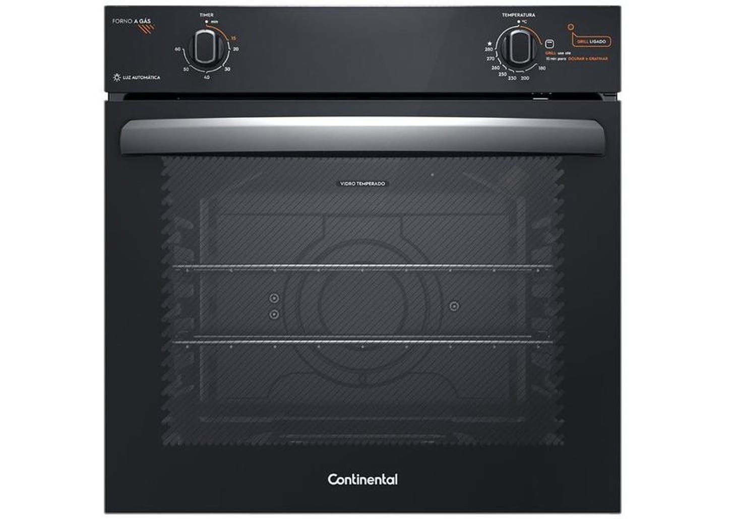 Forno a Gás de Embutir Continental 80L - Preto OC8GM