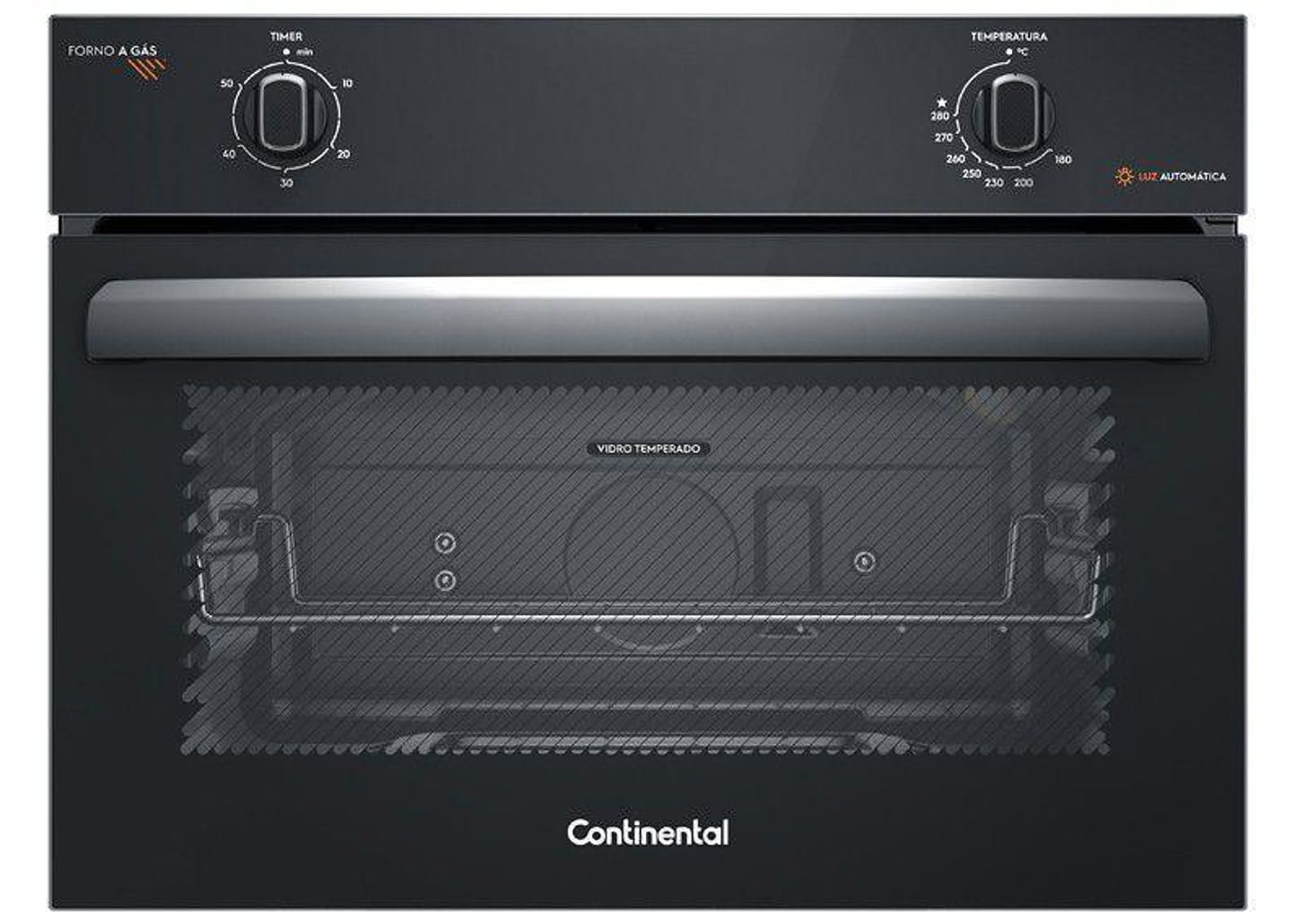 Forno a Gás de Embutir Continental 50L Preto - OC4GM