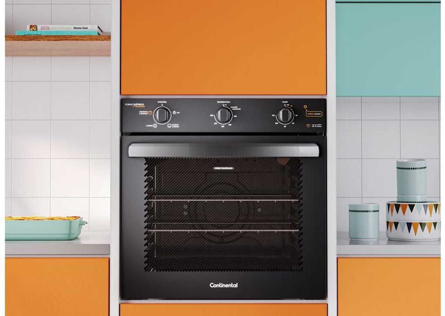 Forno Elétrico de Embutir Continental 80L - Preto OC8EM