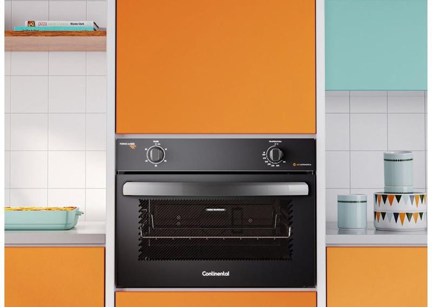 Forno a Gás de Embutir Continental 50L Preto - OC4GM