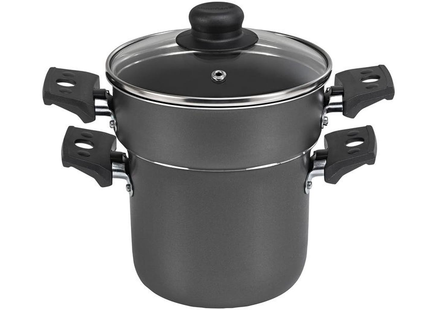 Cozi Vapore Multiflon Alumínio Antiaderente 14cm 900ml Cinza com Tampa Gourmet