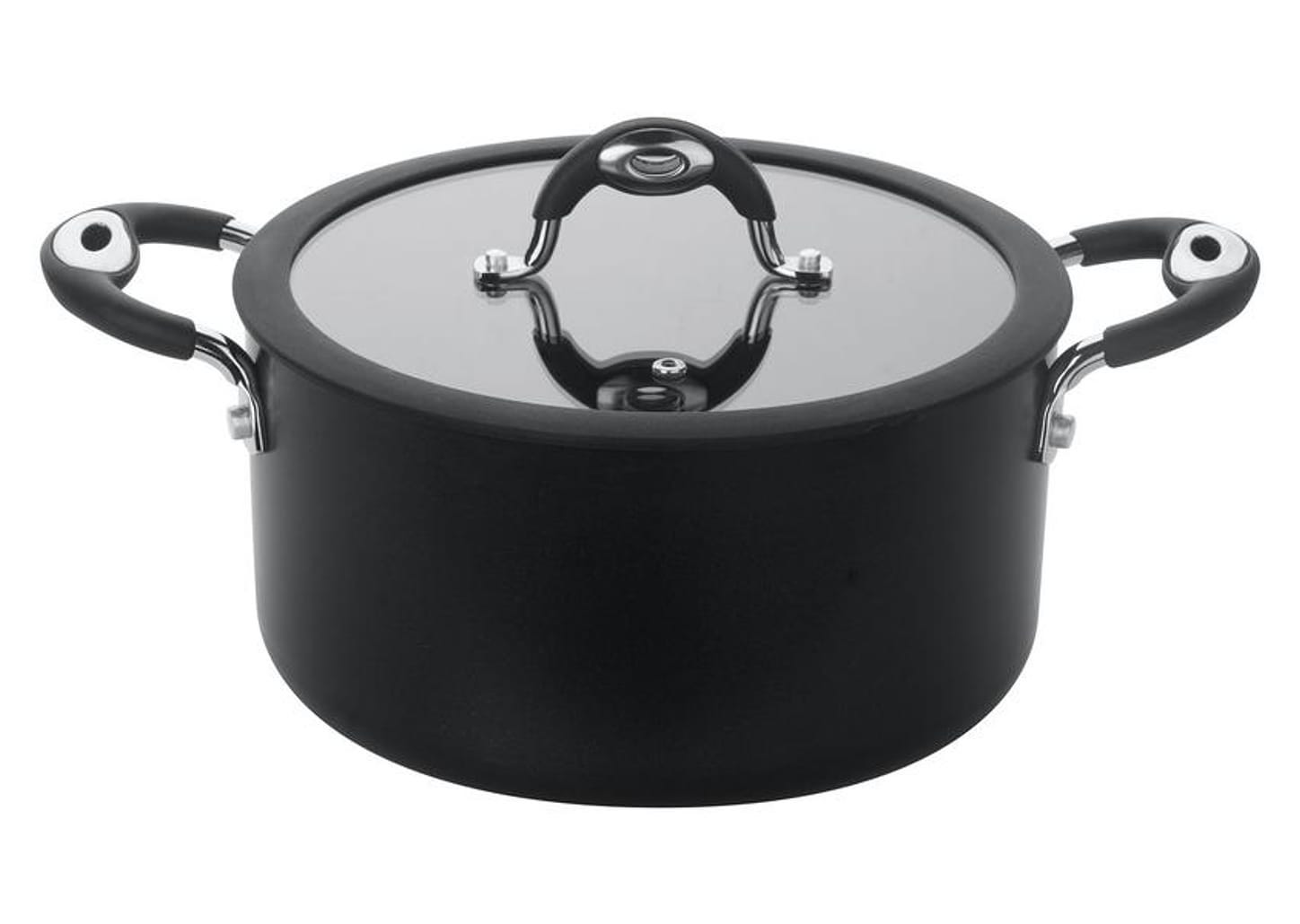 Jogo de Panelas Multiflon Antiaderente de Alumínio - Preto 4 Peças Dom