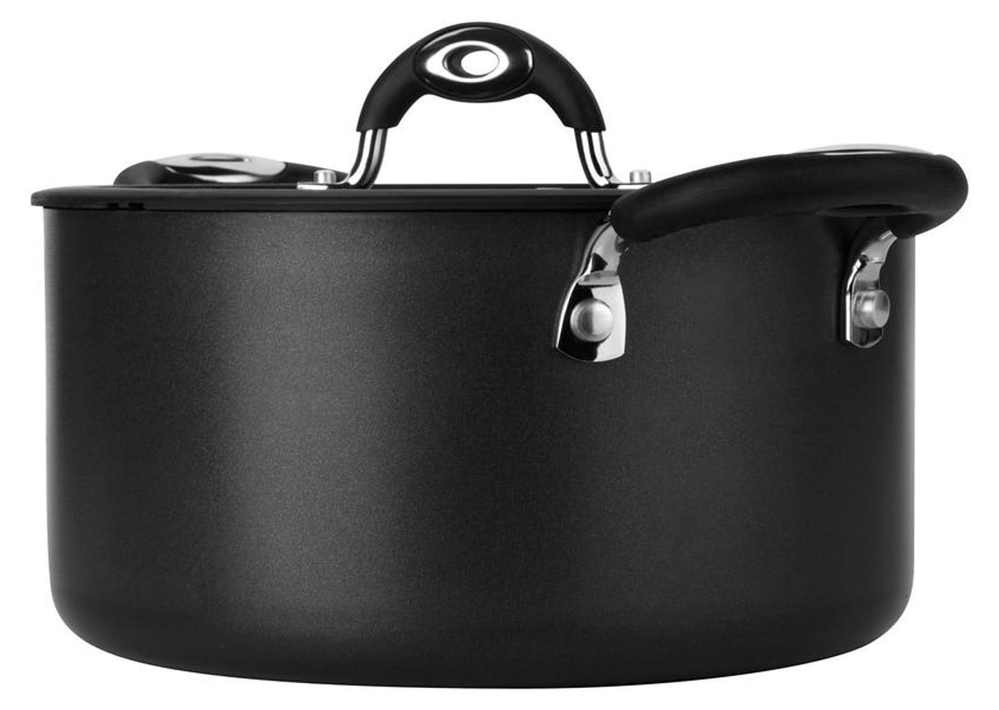 Jogo de Panelas Multiflon Antiaderente de Alumínio - Preto 4 Peças Dom