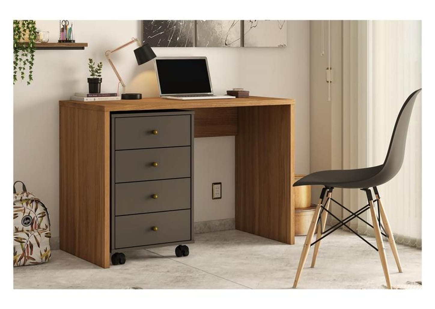 Gaveteiro para Escritório com Rodízios 4 Gavetas - Demobile Presence