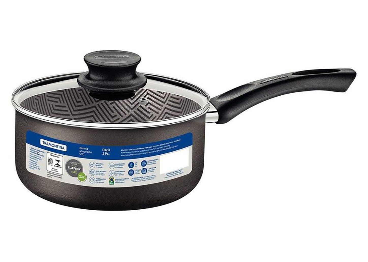 Panela Tramontina Paris Antiaderente de Alumínio Chumbo 16cm