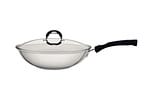 Panela Wok Antiaderente Fundo triplo Tramontina Solar Silicone Inox 28cm