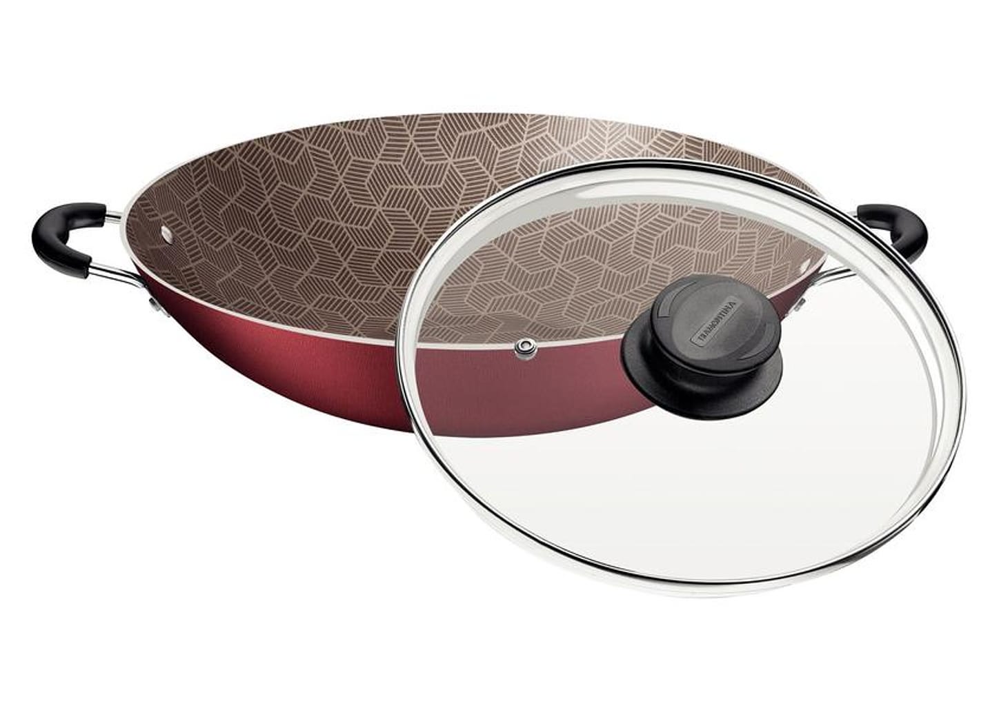 Panela Wok Antiaderente Tramontina Paris de Alumínio Vermelho 32cm