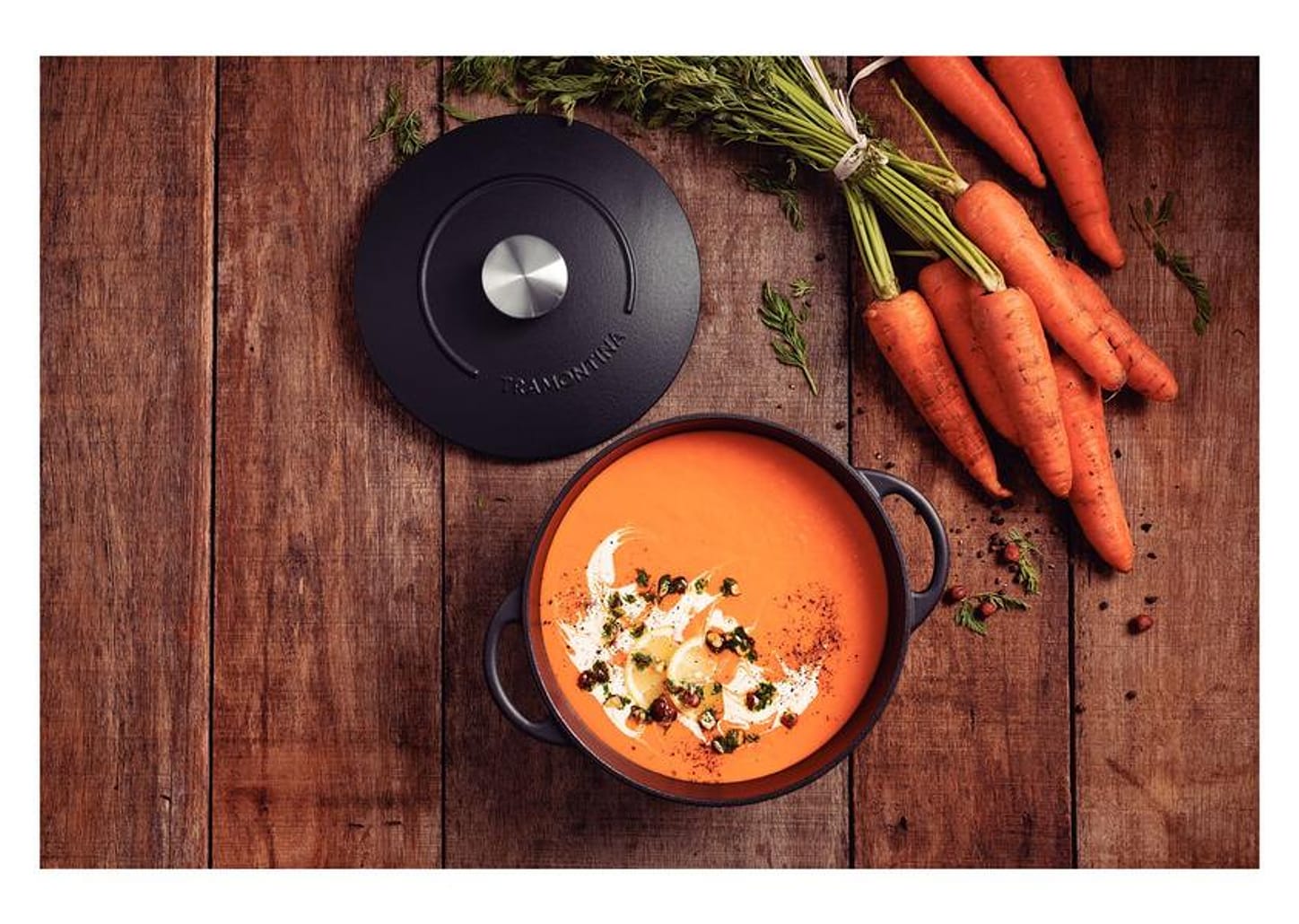 Caçarola Tramontina Antiaderente com Tampa 24cm 4L Preto Trento