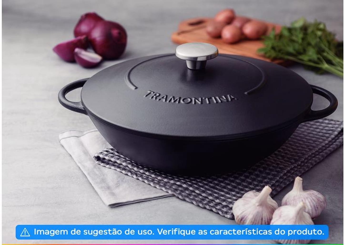 Panela Wok Antiaderente de Ferro Tramontina Trento 32cm P 32cm