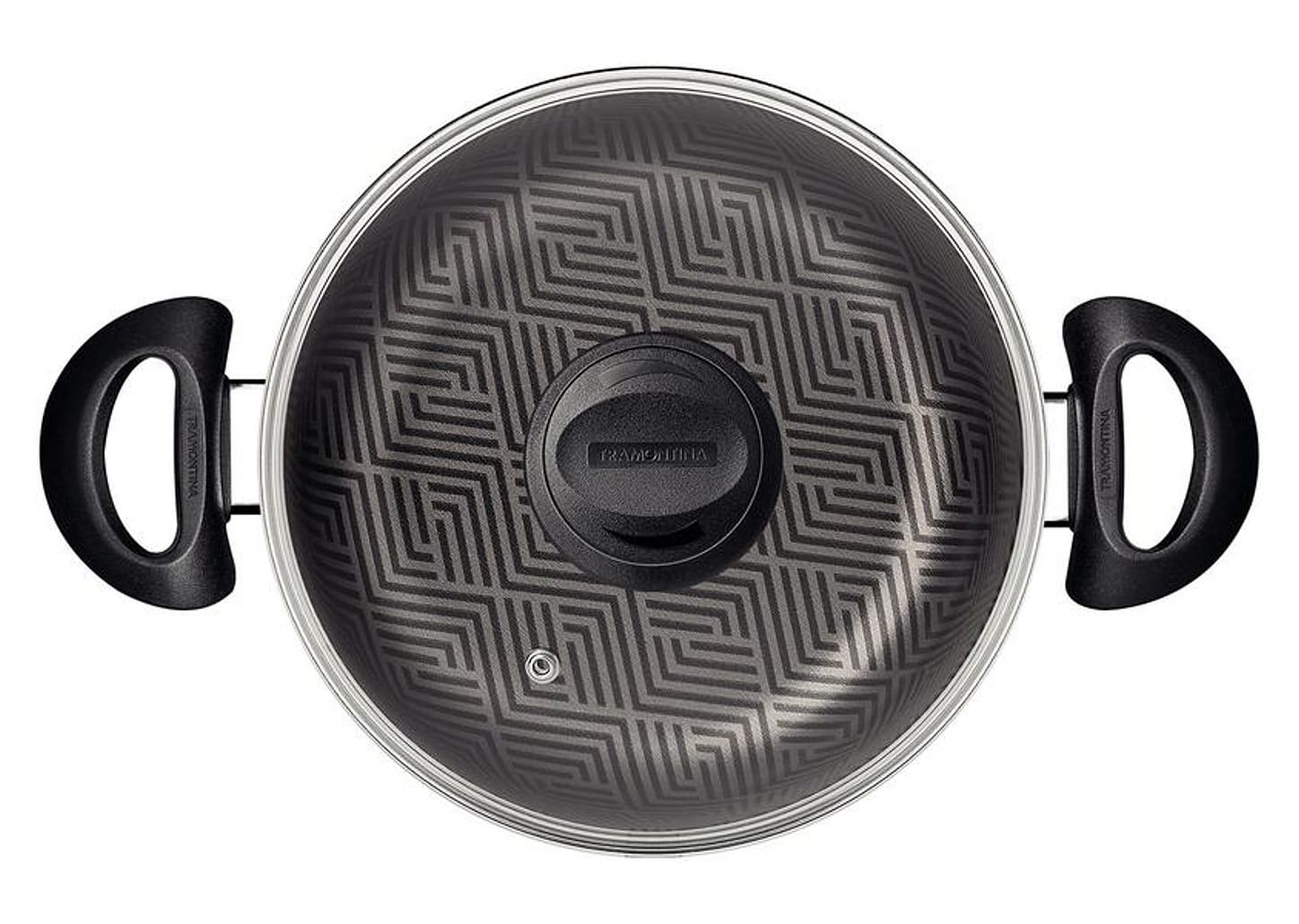 Caçarola Tramontina Antiaderente com Tampa - Chumbo 4,9L 24cm Paris