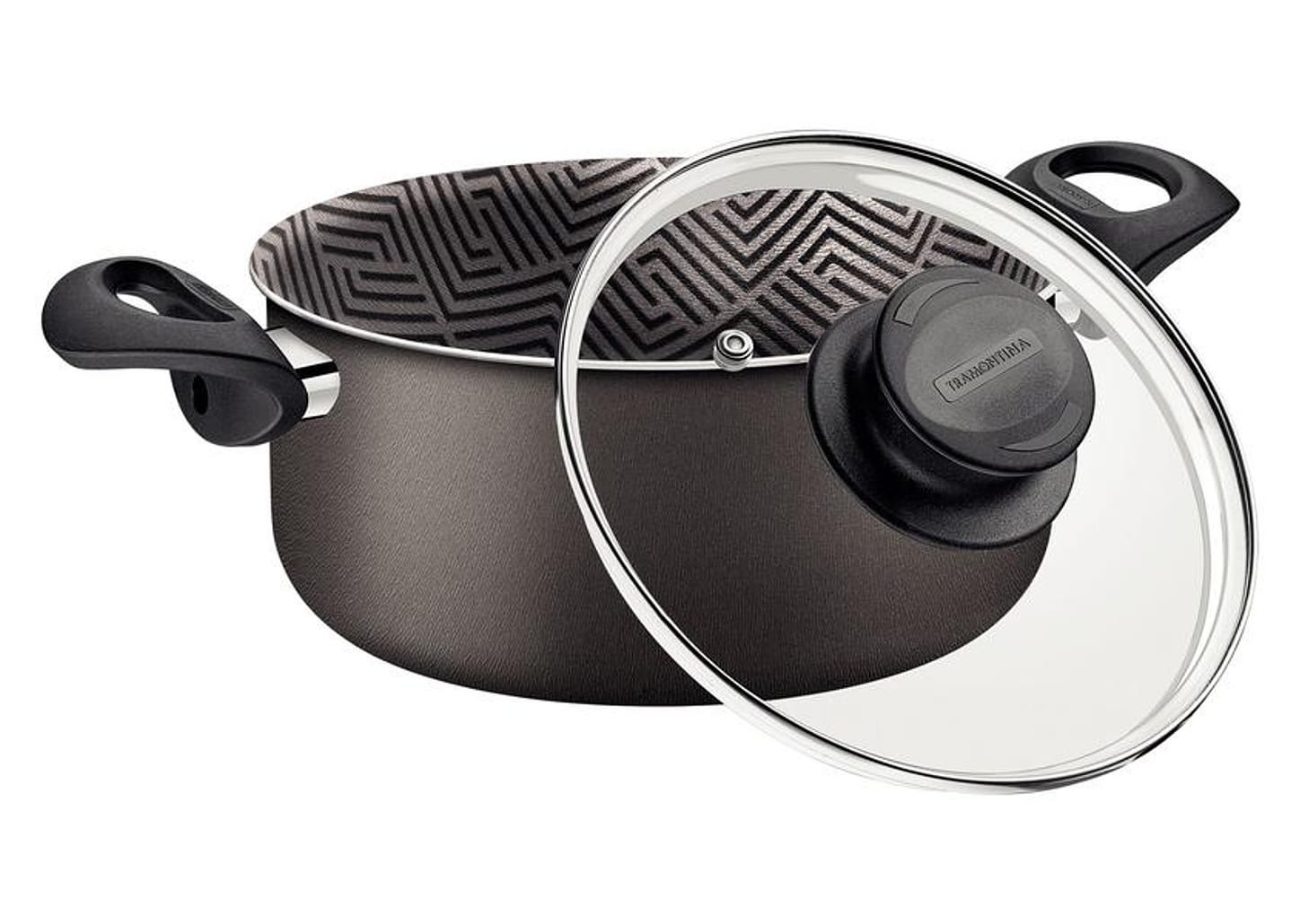 Caçarola Tramontina de Alumínio Antiaderente com Tampa Chumbo 2,9L 20cm Paris