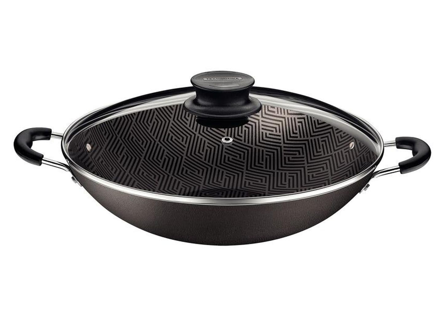 Panela Wok Antiaderente Tramontina de Alumínio Paris Chumbo 32cm