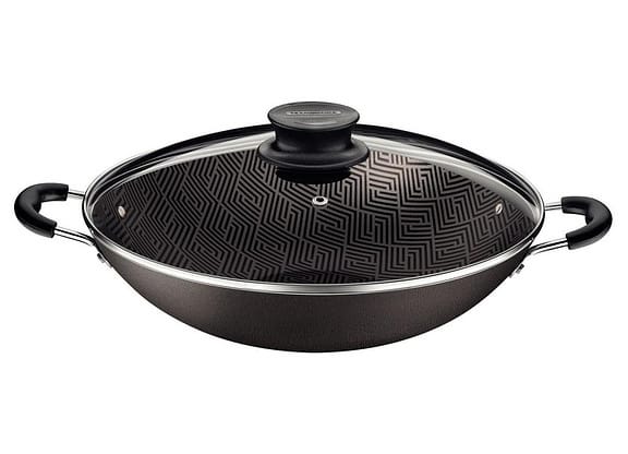 Panela Wok Antiaderente Tramontina de Alumínio Paris Chumbo 32cm