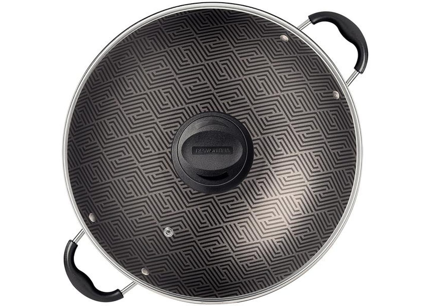 Panela Wok Antiaderente Tramontina de Alumínio Paris Chumbo 32cm