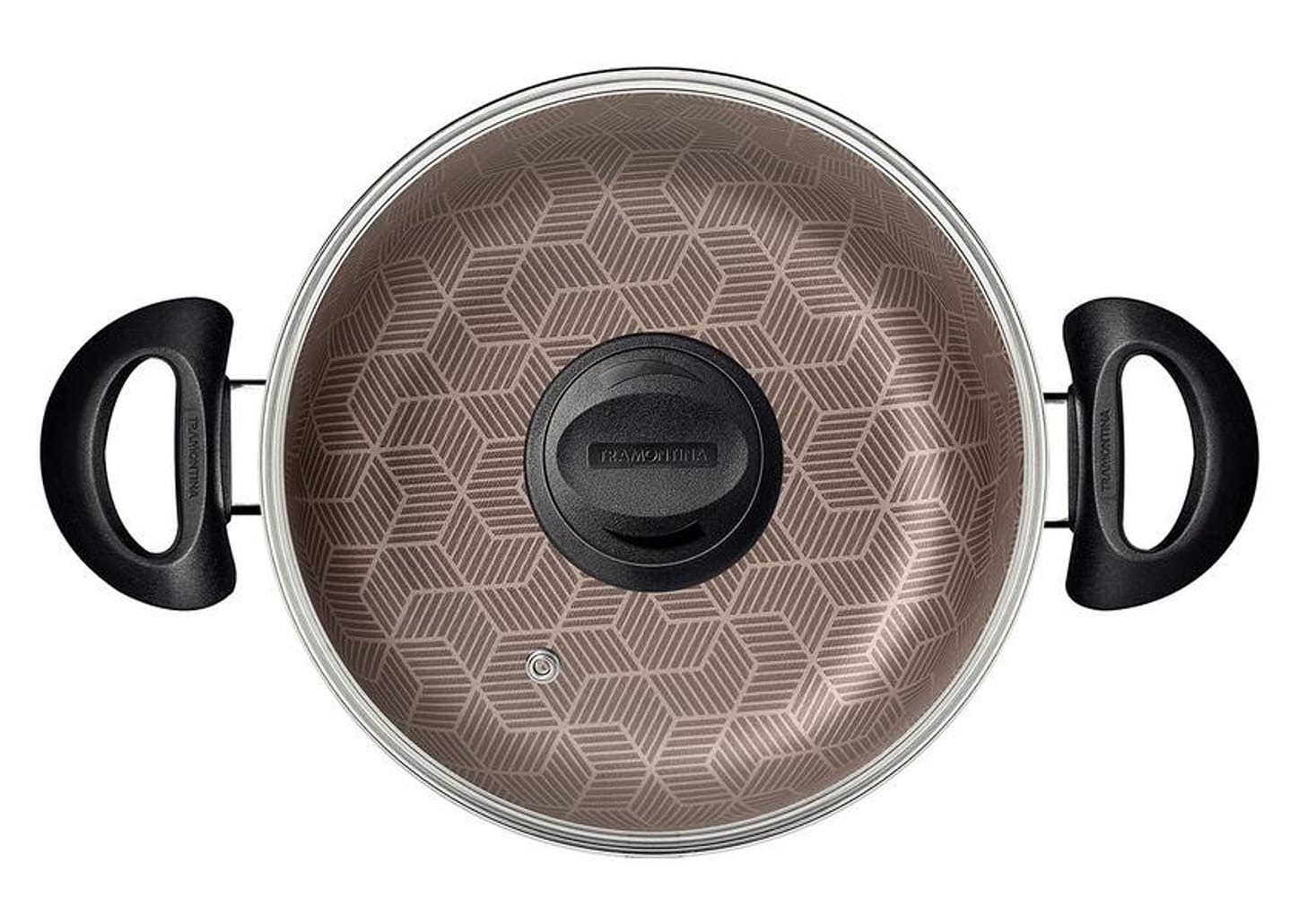 Caçarola Tramontina Antiaderente com Tampa Vermelha 6,3L 26cm Paris