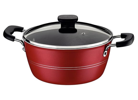 Caçarola Tramontina Antiaderente com Tampa Vermelho 4,3L 24cm Sicilia