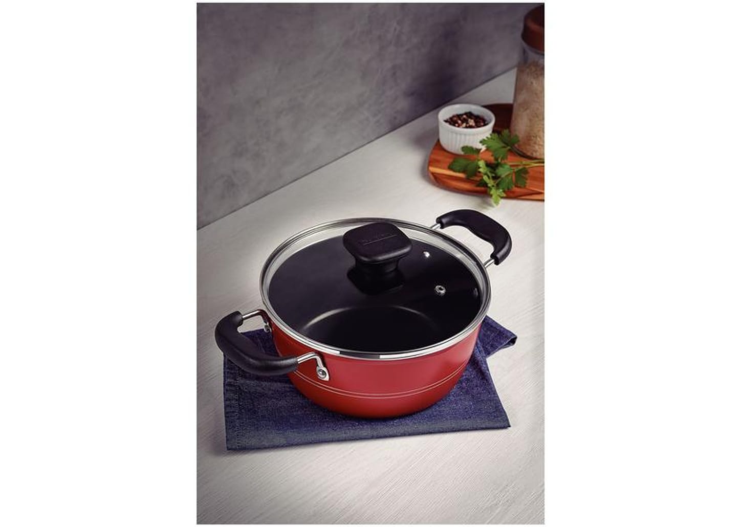 Caçarola Tramontina Antiaderente com Tampa Vermelho 4,3L 24cm Sicilia