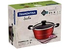 Caçarola Tramontina Antiaderente com Tampa Vermelho 4,3L 24cm Sicilia