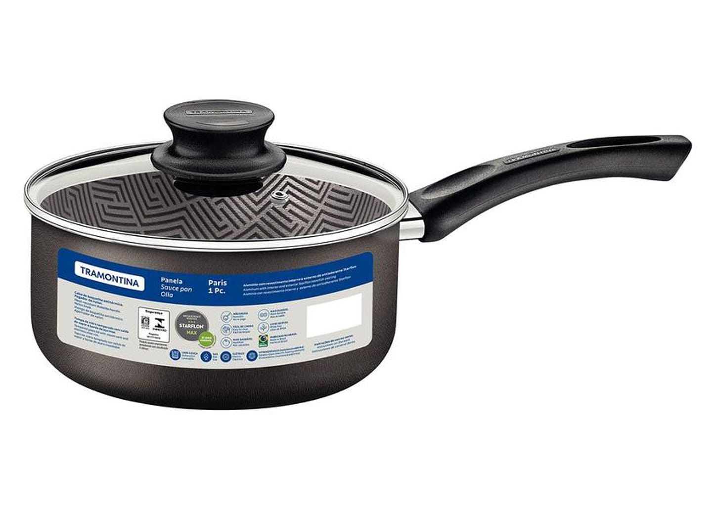Panela Tramontina Paris Antiaderente de Alumínio Chumbo 20cm